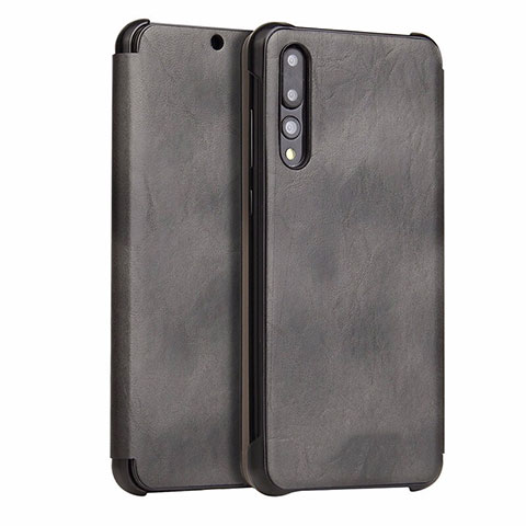 Handytasche Stand Schutzhülle Leder Hülle T10 für Huawei P20 Pro Schwarz