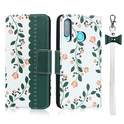 Handytasche Stand Schutzhülle Leder Hülle T10 für Huawei P30 Lite New Edition Grün