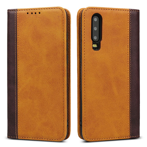 Handytasche Stand Schutzhülle Leder Hülle T10 für Huawei P30 Orange