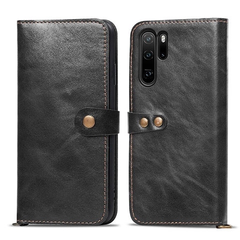 Handytasche Stand Schutzhülle Leder Hülle T10 für Huawei P30 Pro Schwarz