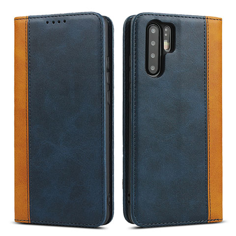 Handytasche Stand Schutzhülle Leder Hülle T11 für Huawei P30 Pro Blau