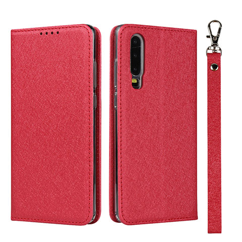 Handytasche Stand Schutzhülle Leder Hülle T11 für Huawei P30 Rot