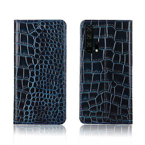 Handytasche Stand Schutzhülle Leder Hülle T14 für Huawei Honor 20 Pro Blau