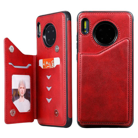 Handytasche Stand Schutzhülle Leder Hülle T14 für Huawei Mate 30 5G Rot