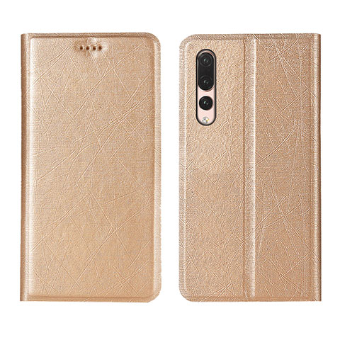 Handytasche Stand Schutzhülle Leder Hülle T14 für Huawei P20 Pro Gold