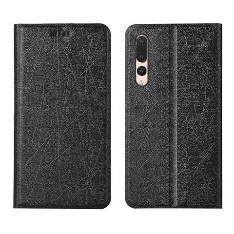 Handytasche Stand Schutzhülle Leder Hülle T14 für Huawei P20 Pro Schwarz