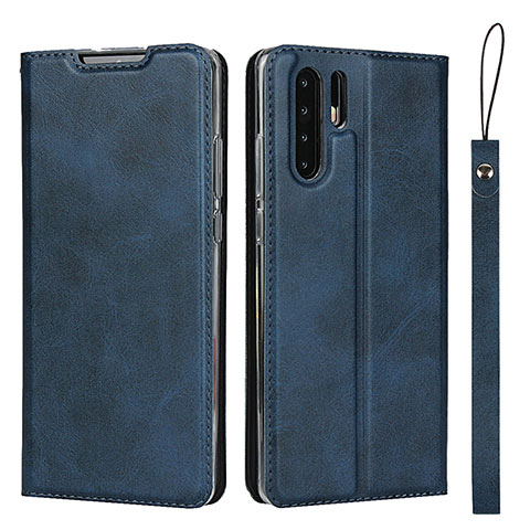 Handytasche Stand Schutzhülle Leder Hülle T14 für Huawei P30 Pro Blau