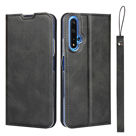 Handytasche Stand Schutzhülle Leder Hülle T15 für Huawei Honor 20 Schwarz