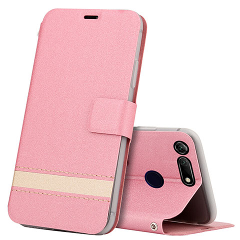 Handytasche Stand Schutzhülle Leder Hülle T15 für Huawei Honor V20 Rosegold