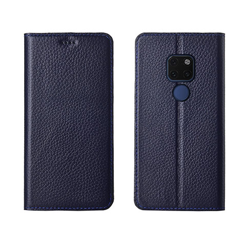 Handytasche Stand Schutzhülle Leder Hülle T15 für Huawei Mate 20 Blau