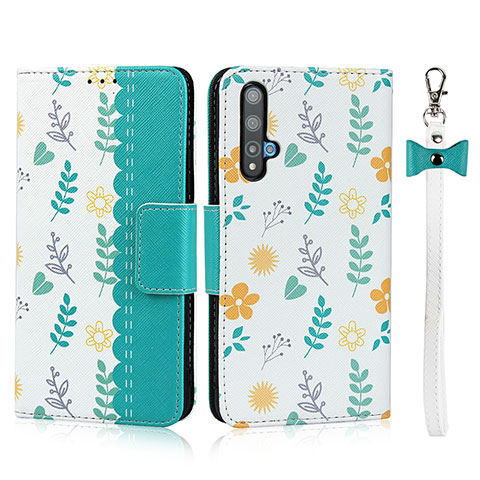 Handytasche Stand Schutzhülle Leder Hülle T16 für Huawei Honor 20 Cyan