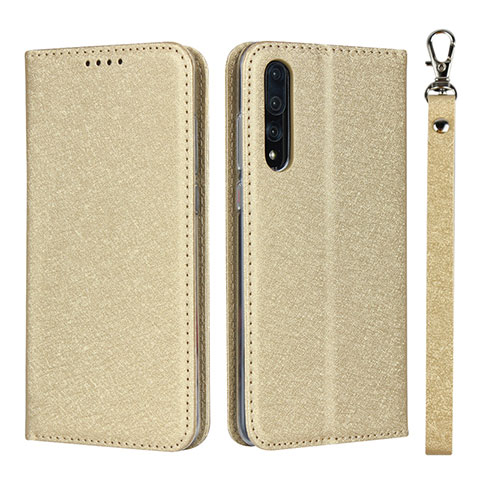 Handytasche Stand Schutzhülle Leder Hülle T16 für Huawei P20 Pro Gold