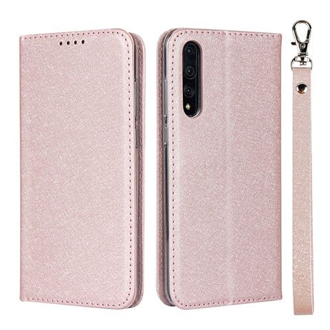 Handytasche Stand Schutzhülle Leder Hülle T16 für Huawei P20 Pro Rosegold