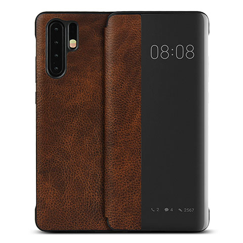 Handytasche Stand Schutzhülle Leder Hülle T16 für Huawei P30 Pro New Edition Braun