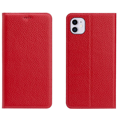 Handytasche Stand Schutzhülle Leder Hülle T17 für Apple iPhone 11 Rot