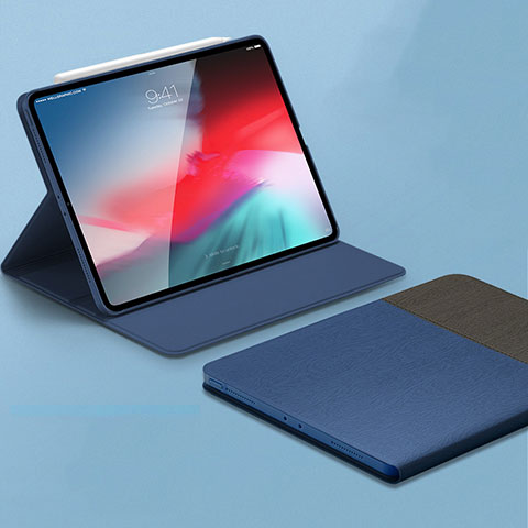 Handytasche Stand Schutzhülle Leder L01 für Apple iPad Pro 11 (2018) Blau