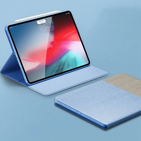 Handytasche Stand Schutzhülle Leder L01 für Apple iPad Pro 11 (2018) Hellblau