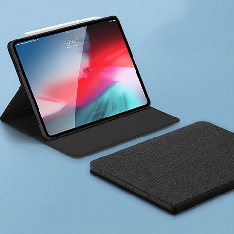 Handytasche Stand Schutzhülle Leder L01 für Apple iPad Pro 11 (2018) Schwarz