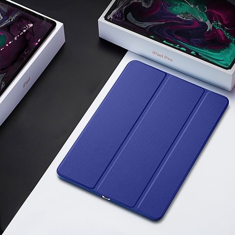 Handytasche Stand Schutzhülle Leder L01 für Apple iPad Pro 12.9 (2018) Blau