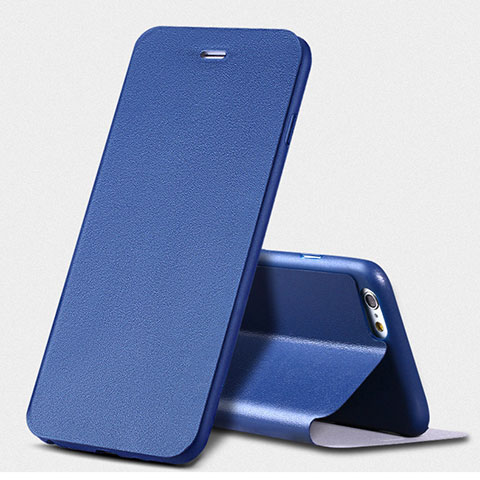 Handytasche Stand Schutzhülle Leder L01 für Apple iPhone 6 Blau