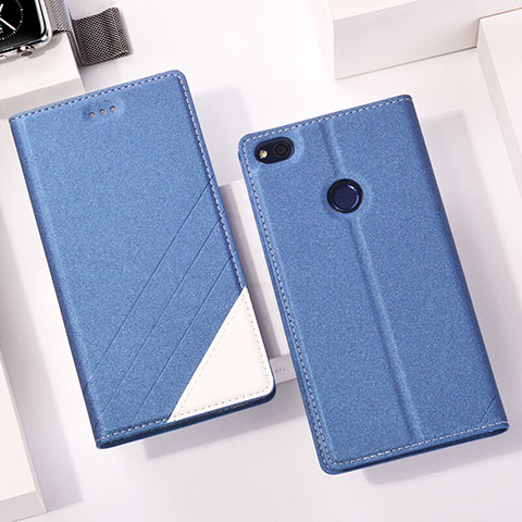 Handytasche Stand Schutzhülle Leder L01 für Huawei GR3 (2017) Blau