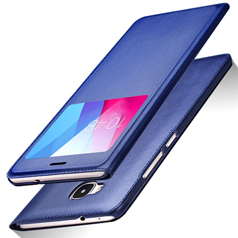 Handytasche Stand Schutzhülle Leder L01 für Huawei Honor 5X Blau