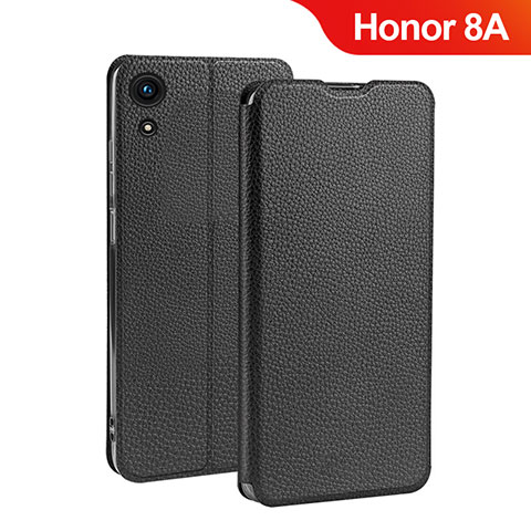 Handytasche Stand Schutzhülle Leder L01 für Huawei Honor 8A Schwarz