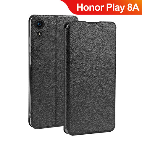 Handytasche Stand Schutzhülle Leder L01 für Huawei Honor Play 8A Schwarz