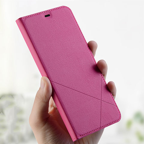 Handytasche Stand Schutzhülle Leder L01 für Oppo A7 Pink