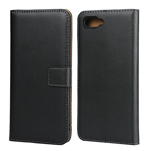 Handytasche Stand Schutzhülle Leder L01 für Oppo R15X Schwarz