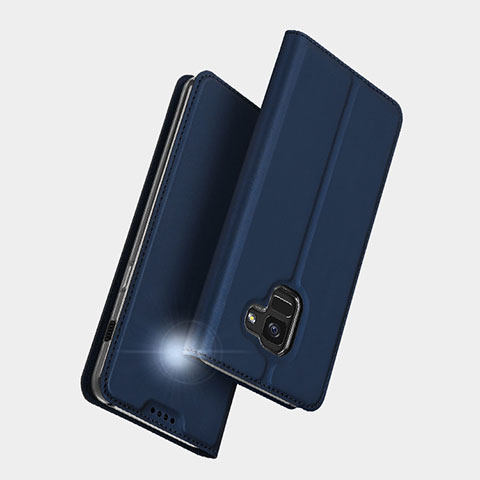 Handytasche Stand Schutzhülle Leder L01 für Samsung Galaxy A5 (2018) A530F Blau