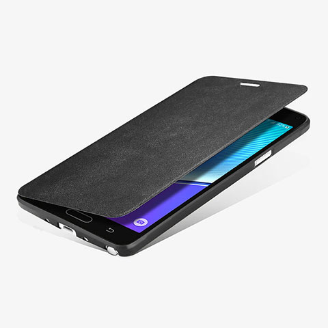 Handytasche Stand Schutzhülle Leder L01 für Samsung Galaxy Note 4 SM-N910F Schwarz