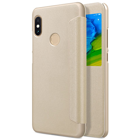 Handytasche Stand Schutzhülle Leder L01 für Xiaomi Redmi Note 5 AI Dual Camera Gold