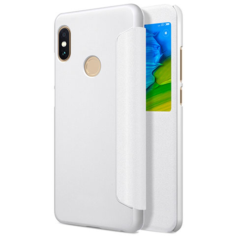 Handytasche Stand Schutzhülle Leder L01 für Xiaomi Redmi Note 5 Weiß