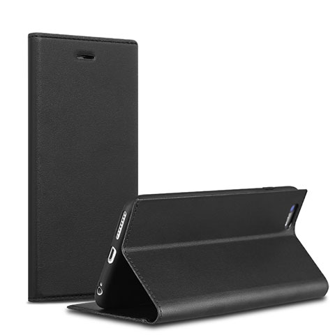 Handytasche Stand Schutzhülle Leder L02 für Apple iPhone 6 Plus Schwarz