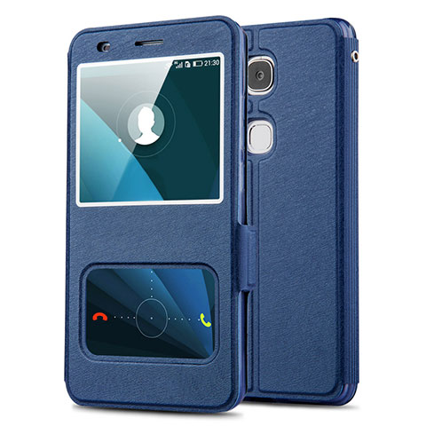 Handytasche Stand Schutzhülle Leder L02 für Huawei GR5 Blau