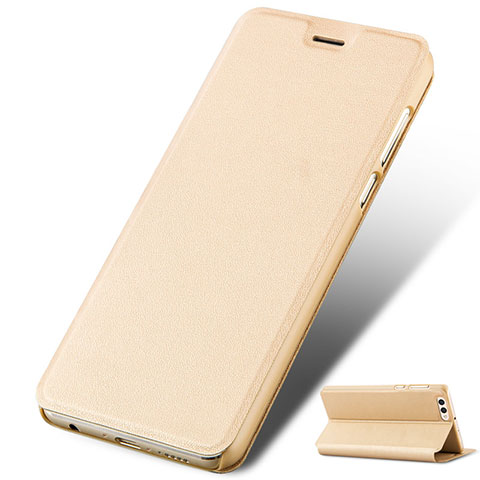 Handytasche Stand Schutzhülle Leder L02 für Huawei Honor V10 Gold