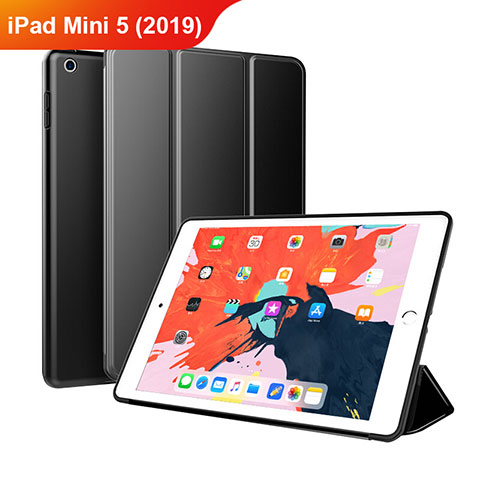 Handytasche Stand Schutzhülle Leder L03 für Apple iPad Mini 5 (2019) Schwarz