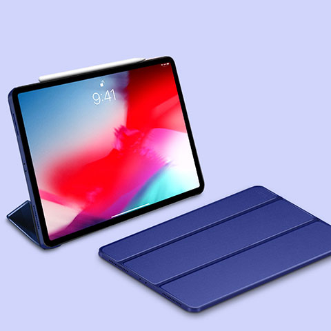 Handytasche Stand Schutzhülle Leder L03 für Apple iPad Pro 11 (2018) Blau