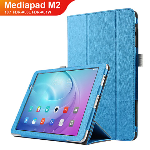 Handytasche Stand Schutzhülle Leder L03 für Huawei MediaPad M2 10.1 FDR-A03L FDR-A01W Hellblau