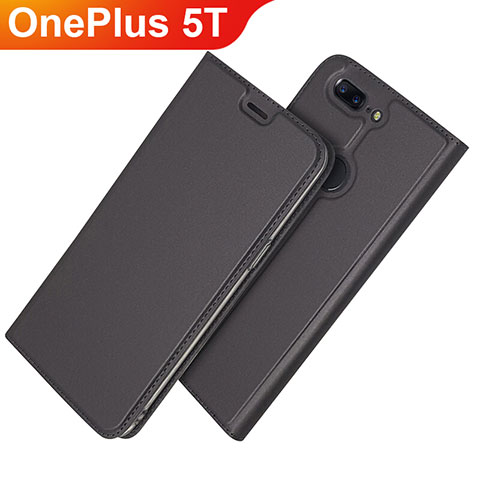 Handytasche Stand Schutzhülle Leder L03 für OnePlus 5T A5010 Schwarz