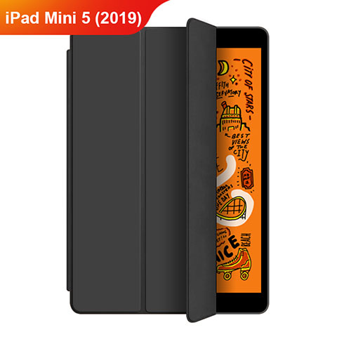 Handytasche Stand Schutzhülle Leder L04 für Apple iPad Mini 5 (2019) Schwarz