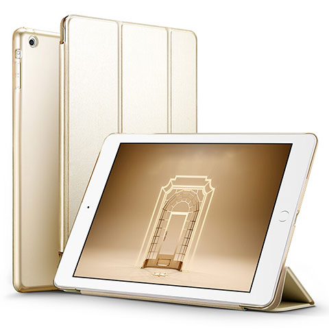 Handytasche Stand Schutzhülle Leder L06 für Apple iPad Mini 3 Gold