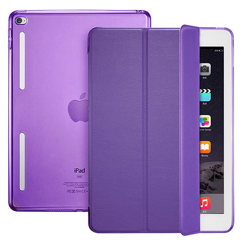 Handytasche Stand Schutzhülle Leder L06 für Apple iPad Mini 4 Violett