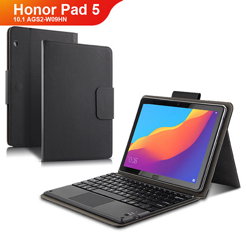 Handytasche Stand Schutzhülle Leder mit Tastatur für Huawei Honor Pad 5 10.1 AGS2-W09HN AGS2-AL00HN Schwarz