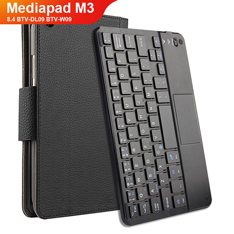 Handytasche Stand Schutzhülle Leder mit Tastatur für Huawei Mediapad M3 8.4 BTV-DL09 BTV-W09 Schwarz