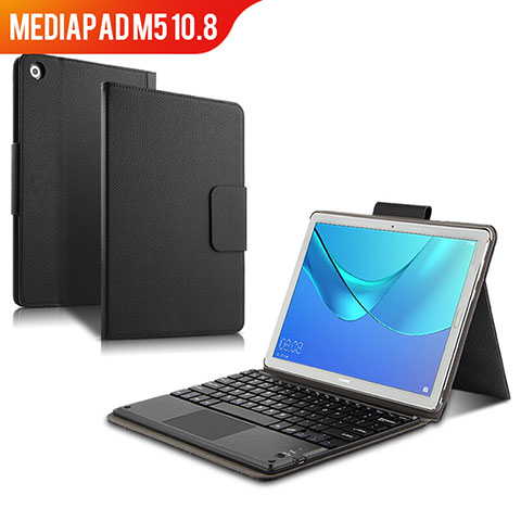 Handytasche Stand Schutzhülle Leder mit Tastatur für Huawei MediaPad M5 10.8 Schwarz