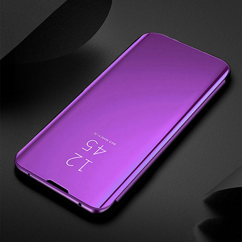 Handytasche Stand Schutzhülle Leder Rahmen Spiegel Tasche für Huawei Nova 6 Violett