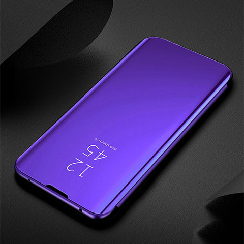 Handytasche Stand Schutzhülle Leder Rahmen Spiegel Tasche M03 für Samsung Galaxy S20 Plus Violett