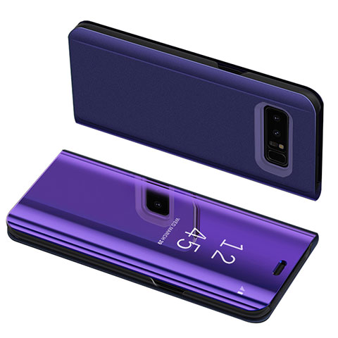 Handytasche Stand Schutzhülle Leder S01 für Samsung Galaxy Note 8 Violett